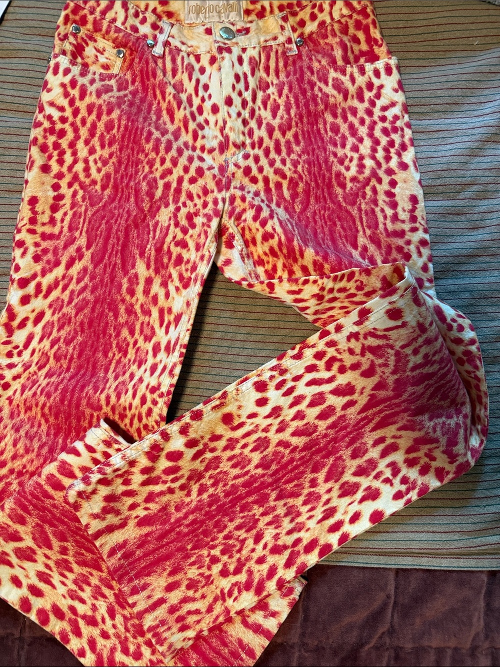CLASSIC ROBERTO CAVALLI ANIMAL PRINT JEANS